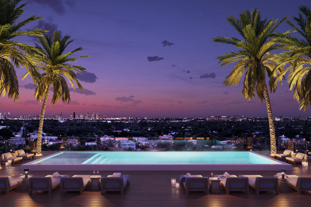 Resort-style pool area at Twenty-Nine Indian Creek, surrounded by lush landscaping.